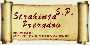 Strahinja Preradov vizit kartica